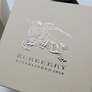 BURBERRY Gift Boxes Lot of 2 Square Holiday Embossed Authentic Birthday Horse